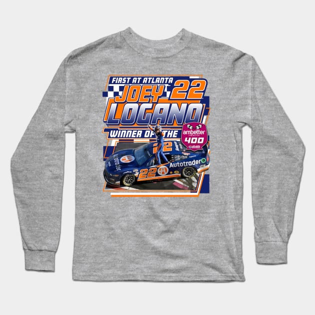 Joey Logano Checkered Flag Long Sleeve T-Shirt by art.Hamdan